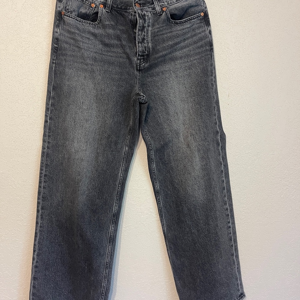 Madewell Gray Straight Jeans Vintage Wash